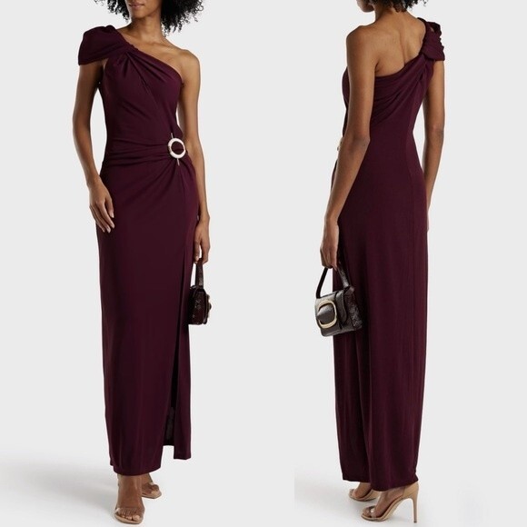 NWOT Nicholas Cory One Shoulder Embellished Gown 8 - Picture 1 of 7